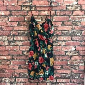 Lush Summer Dress in Navy with Flowers